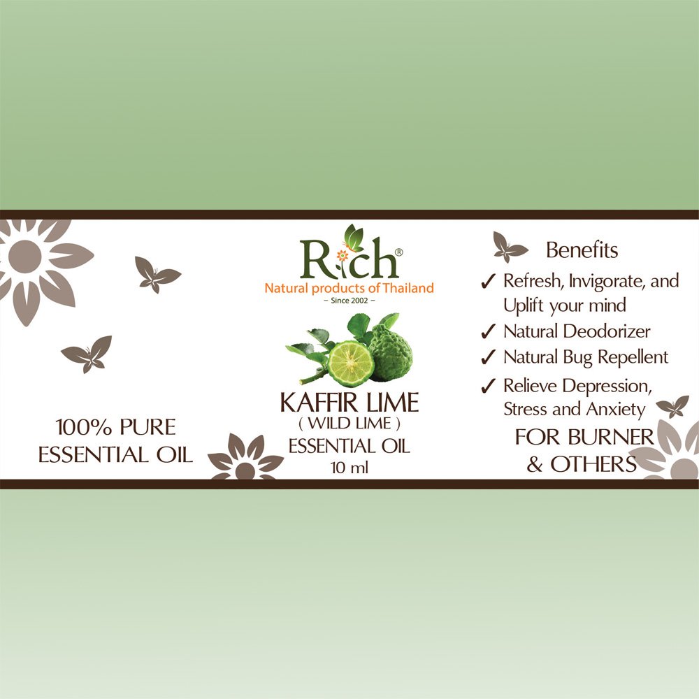 Rich Products_Aroma_100% Essential Oil_Kaffir Lime_10 ml_Label