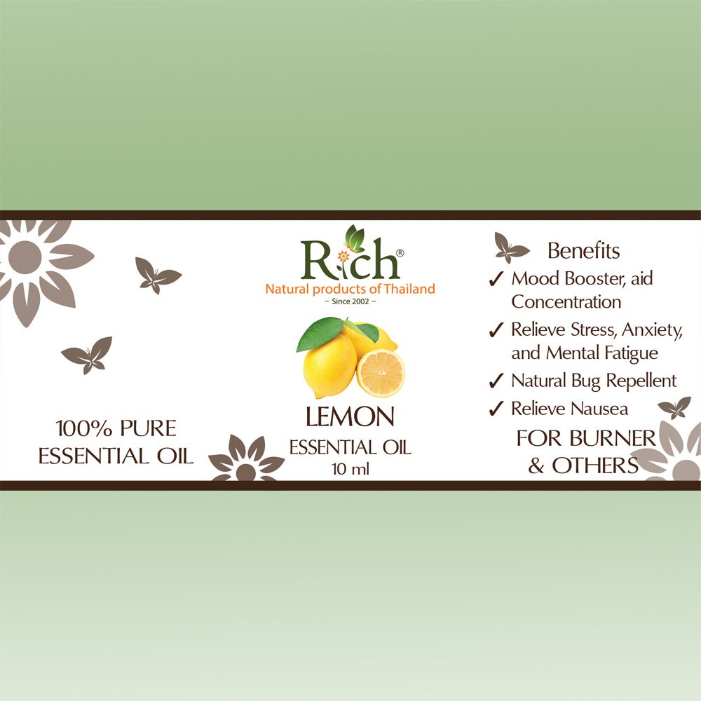 Rich Products_Aroma_100% Essential Oil_Lemon_10 ml_Label
