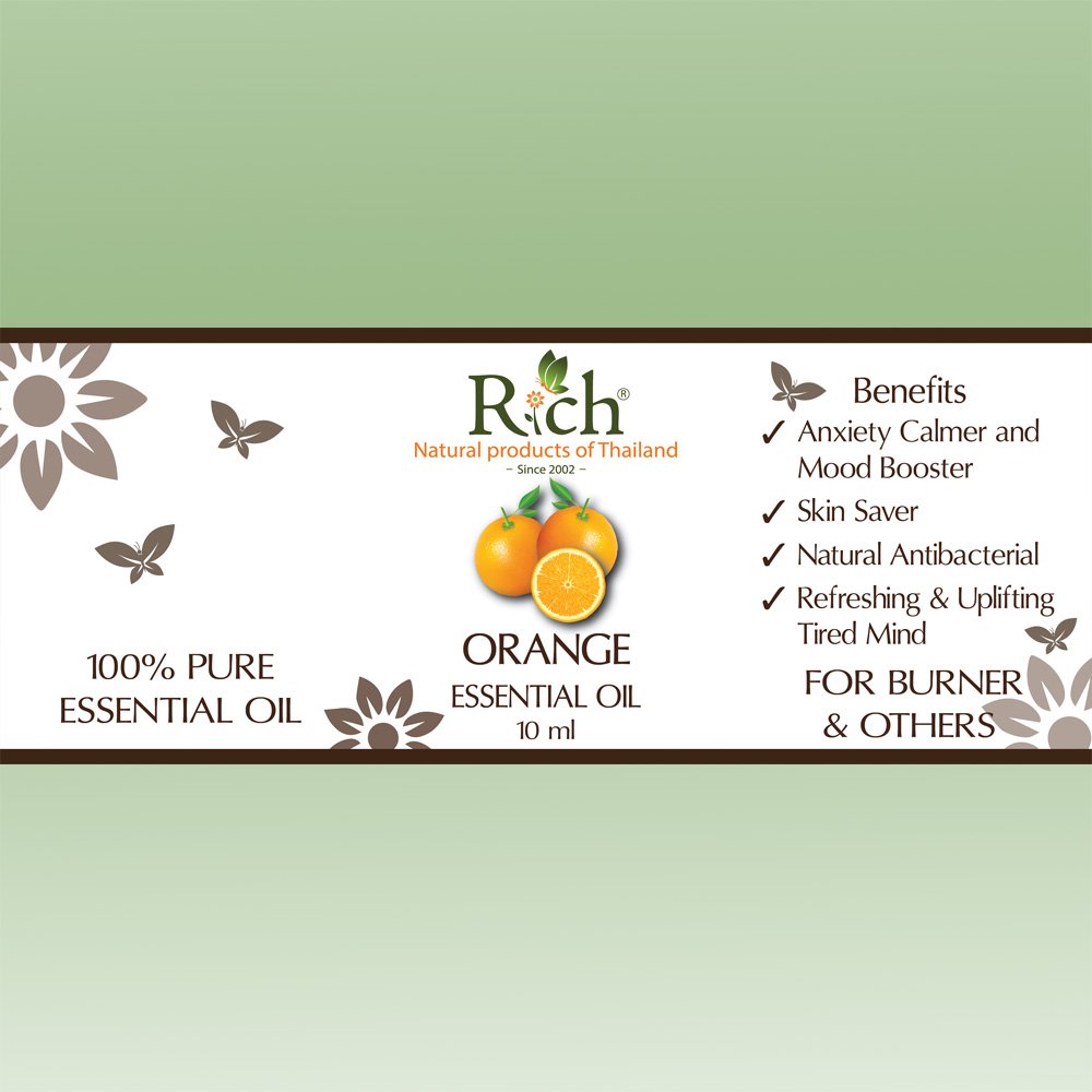 Rich Products_Aroma_100% Essential Oil_Orange_10 ml_Label