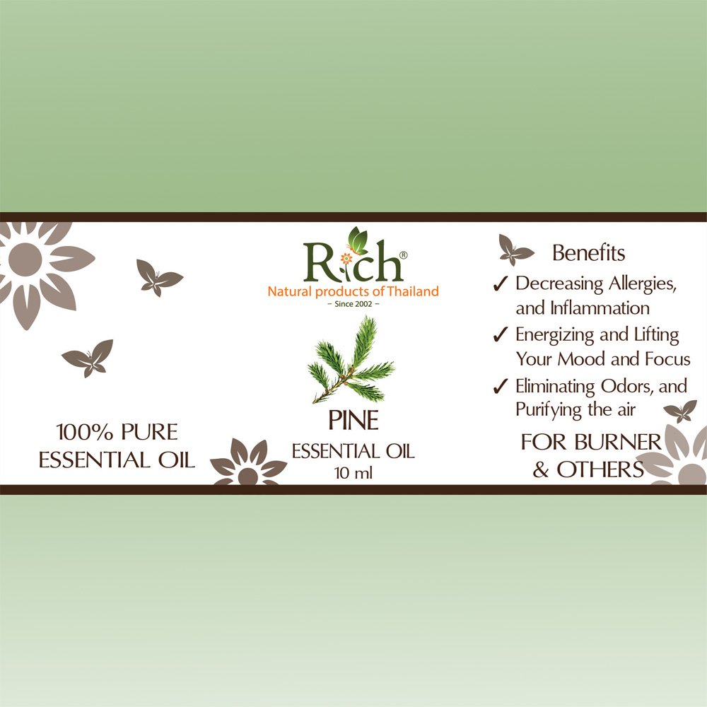 Rich Products_Aroma_100% Essential Oil_Pine_10 ml_Label