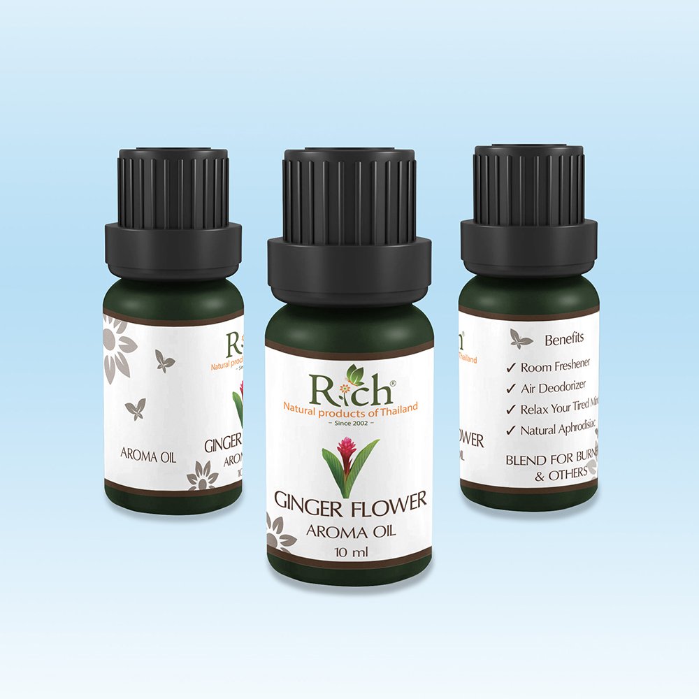 Rich Products_Aroma_Aroma Oil_Ginger Flower_10 ml_Bottles_Front-Sides